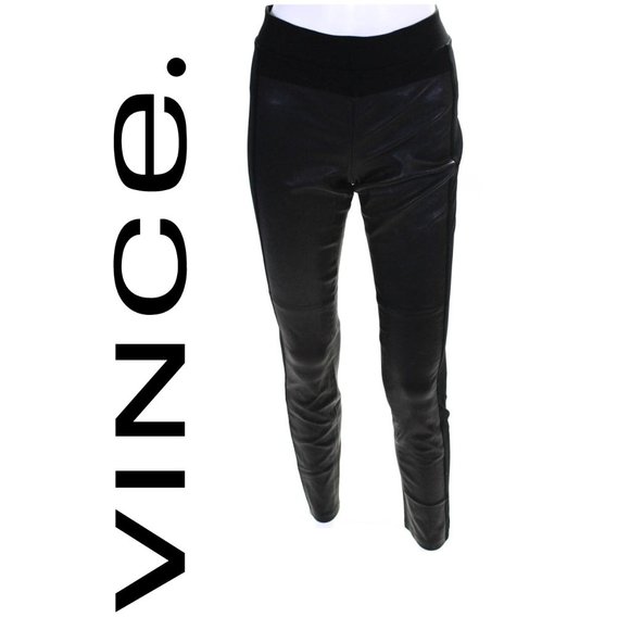 VINCE. Black Lambskin LEATHER TREGGING Pocket Pants! - Picture 1 of 4